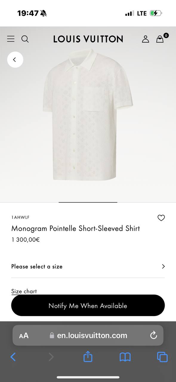 Camisa Louis Vuitton 100